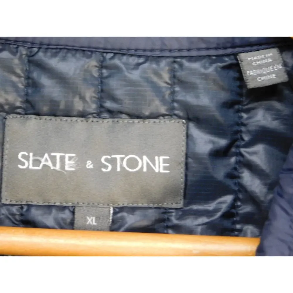 Slate & Stone Men's XL Navy Lightweight Quilted Puffer Coat Jacket